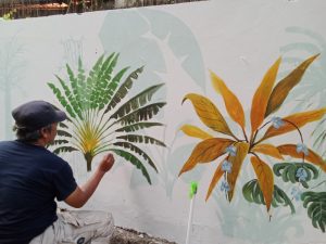 Taman Jogging Plumpang di Hiasi Lukisan Mural