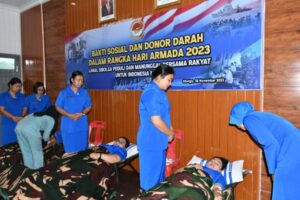 Sambut Hari Armada RI Tahun 2023, Lanal Sibolga Laksanakan Bhakti Sosial dan Donor Darah serta Gerakan Mako Komplek TNI AL Bersih, Tertib dan Rapi