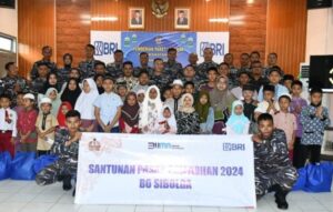 Lanal Sibolga Bersinergi Dengan BRI Cabang Sibolga Berikan Paket Lebaran Idul Fitri 1445 H/2024 M Kepada Anggota dan Anak Yatim