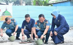 Danlantamal I Laksanakan Peletakan Batu Pertama Pembangunan Mushola Ar–Rahman di SMK Hang Tuah Cabang Belawan