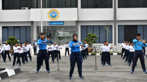 Personel Lantamal I Laksanakan Olahraga Bersama dan Latihan Beladiri