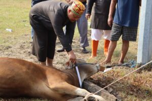 Polres Kepulauan Gelar Sholat Idul Adha dan Pemotongan Hewan Qurban di Masjid Baitul Jannah