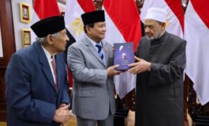 Menhan Prabowo Sambut Grand Syekh Al Azhar Prof Ahmed di Kemhan