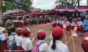 Babinsa Koramil Kota Amankan Kegiatan Perayaan Hari Anak Nasional 2024 Di Distrik Kwamki Narama Kabupaten Mimika