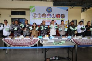 Perwira Lanal TBA Hadiri Pemusnahan 21,4 Kilogram Narkoba di BNNP SUMUT