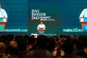 Menhan Prabowo Beri Pandangan di Acara BNI Investor Daily Summit 2024 