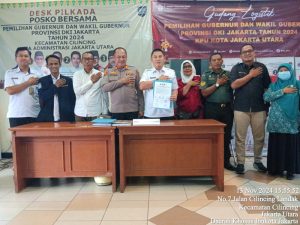 Wakapolsek Cilincing Hadiri Penandatanganan Deklarasi Netralitas ASN, TNI- Polri dalam Penyelenggaraan Pemilihan Gubernur dan Wakil Gubernur DKI Jakarta 2024 