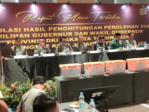 Rapat Pleno Rekapitulasi Hasil Penghitungan Perolehan Suara Tingkat KPU Administrasi Jakarta Utara Pilkada DKI Jakarta 2024